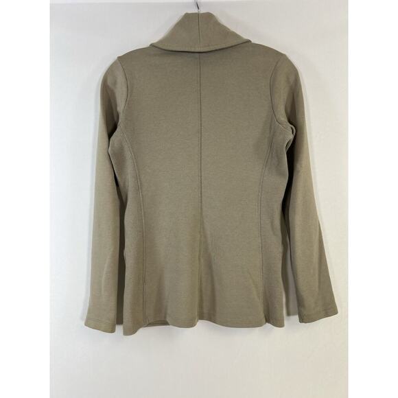 JAMES PERSE Women's Taupe Brown Sweatshirt Shawl Collar Blazer Sz 1 S Fall USA - Picture 8 of 11